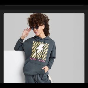 Ascot & Hart grey lightening hoodie Medium